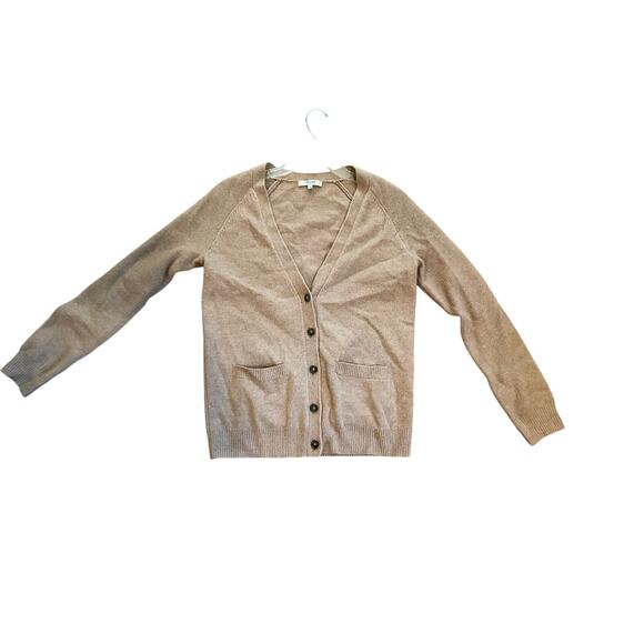Madewell Button-Up Merino Wool Cardigan Sweater V-Neck Pockets Brown Womens Sz S - Picture 3 of 5